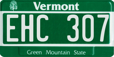 VT license plate EHC307