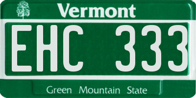 VT license plate EHC333
