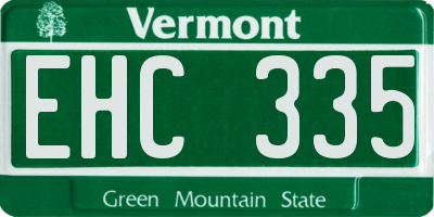 VT license plate EHC335