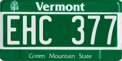 VT license plate EHC377