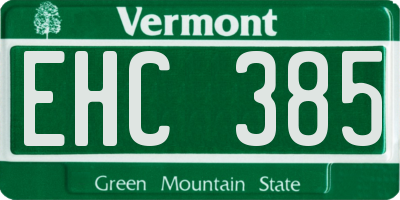 VT license plate EHC385