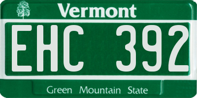VT license plate EHC392