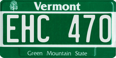 VT license plate EHC470
