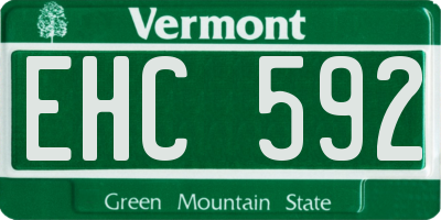 VT license plate EHC592