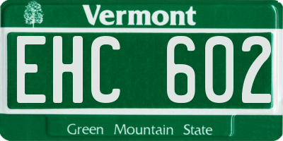 VT license plate EHC602