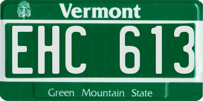 VT license plate EHC613