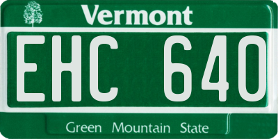 VT license plate EHC640