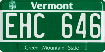 VT license plate EHC646