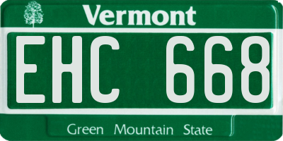 VT license plate EHC668