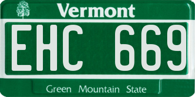VT license plate EHC669