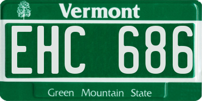 VT license plate EHC686