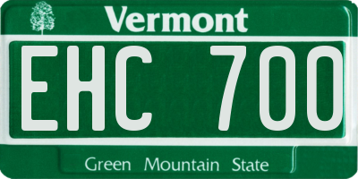 VT license plate EHC700