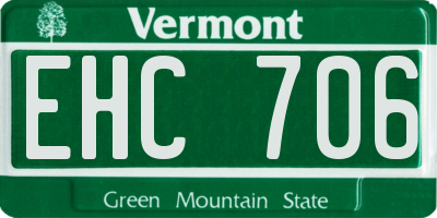 VT license plate EHC706