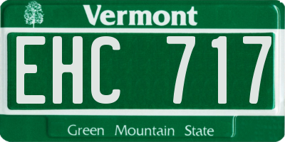 VT license plate EHC717