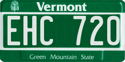 VT license plate EHC720