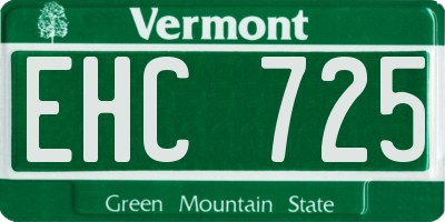 VT license plate EHC725