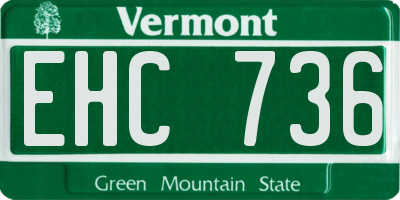 VT license plate EHC736