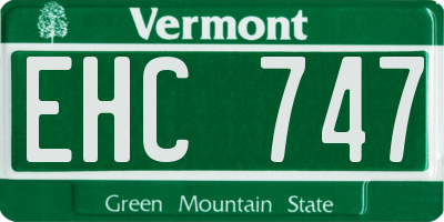 VT license plate EHC747