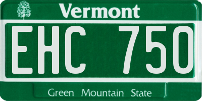 VT license plate EHC750