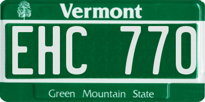 VT license plate EHC770