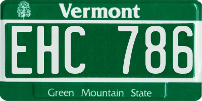 VT license plate EHC786