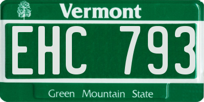 VT license plate EHC793