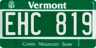VT license plate EHC819