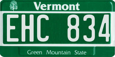 VT license plate EHC834
