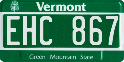 VT license plate EHC867