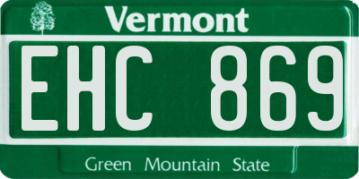 VT license plate EHC869