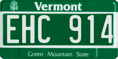 VT license plate EHC914