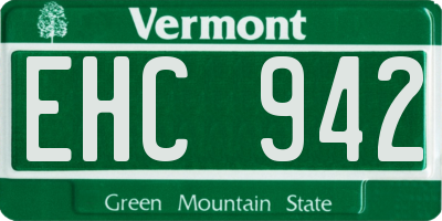 VT license plate EHC942