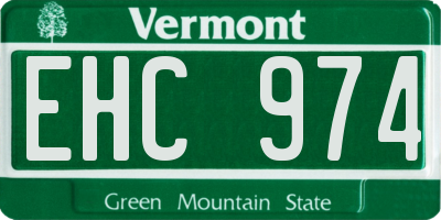 VT license plate EHC974
