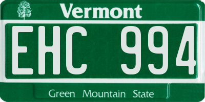 VT license plate EHC994