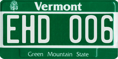 VT license plate EHD006