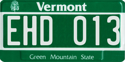 VT license plate EHD013
