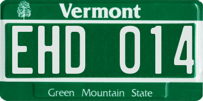 VT license plate EHD014