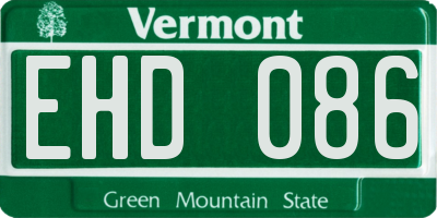 VT license plate EHD086