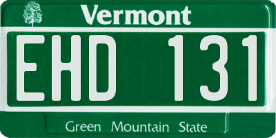 VT license plate EHD131