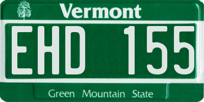 VT license plate EHD155