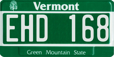 VT license plate EHD168