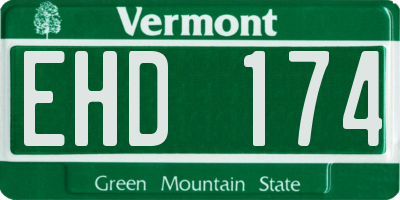 VT license plate EHD174