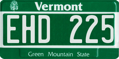 VT license plate EHD225