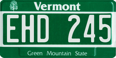 VT license plate EHD245