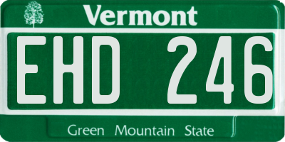 VT license plate EHD246