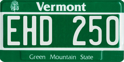 VT license plate EHD250