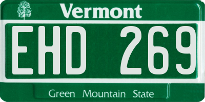 VT license plate EHD269