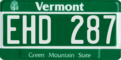 VT license plate EHD287