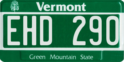 VT license plate EHD290