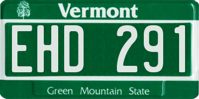 VT license plate EHD291